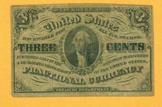1863 Us Fractional Paper Money - 3 Cents,  3rd Issue
