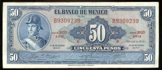 Mexico P - 49u Banco De Mexico 50 Pesos Bqd - B,  29.  12.  1972 Vf