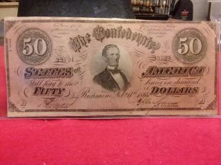 1864 Civil War Confederate $50.  00 Bill Richmond Va