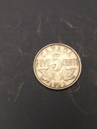 1922 Canada 5 Cents Canadian