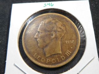 S46 Belgian Congo 1937 5 Francs