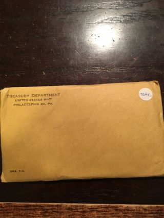 1963 - P Us Proof Set - Envelope Last Franklin Half Dollar