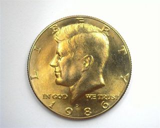 1986 - D Kennedy 50 Cents Gem,  Uncirculated,  Toned