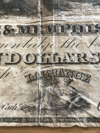 1840 10 Ten Dollars La Grange & Memphis Tennessee Railroad 7