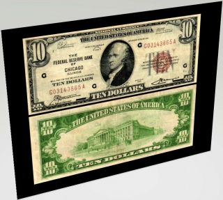1929 $10 Sm Size U.  S.  Federal Reserve Bank Note 7 - G CHICAGO IL FR 1860 - G CIRC 4