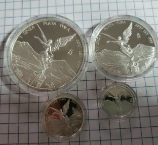 5 - 2017 Mexico Proof Libertad 1 Ounce Silver Proof Coins Capsule1/2,  1/4,  1/10,  1/20