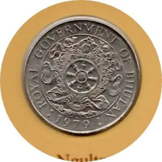 Elf Bhutan 1 Ngultrum 1979 Copper - Nickel (non - Magnetic)