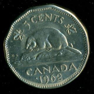 1962 Dd Double Date,  Canada,  5 Cent,  Queen Elizabeth Ii F3