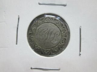 Barber Dime Silver Love Token From Jewelry - C.  M.  L.