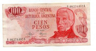 Argentina Replacement Note 1971 100 Pesos Ley 18188 P 291 B 2387 - Vf