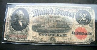 1917 Two Dollar United States Note Horse Blanket Speelman/white Fr 60