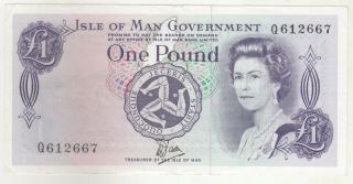 Isle Of Man 1 Pound Signature: 5,  1983 Issue Banknote P40a In Xf,