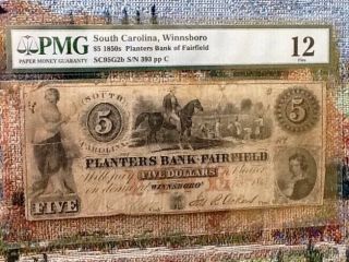 1853 $5 Dollars - Planters Bank Of Fairfield - Winnsboro 