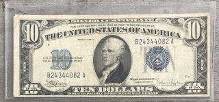 Series 1934 C $10 Ten Dollar Silver Certificate Note Fr - 1704 V42