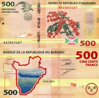 Burundi 500 Francs Banknote World Paper Money Unc Currency Pick P50 Alligator