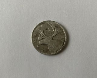 1939 Canada 25 Cents 80 Silver Coin