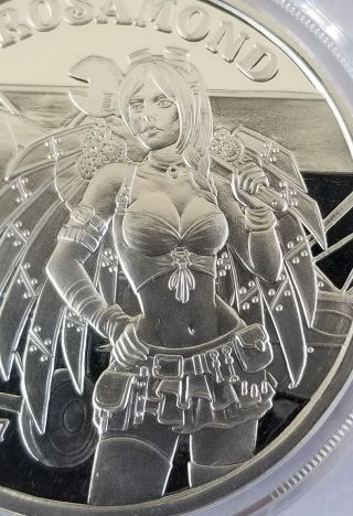 Angels & Demons Steampunk Rosamond 1 Oz.  999 Silver Proof Hot Fairy Mechanic