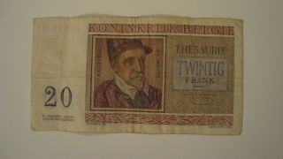 Belgium 20 Francs Banknote Twintig Frank From 1956 Belgique