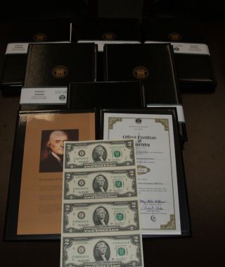 Three Uncut Sheets Of 4 2003a $2 Federal Reserve Notes,  Richmond Va
