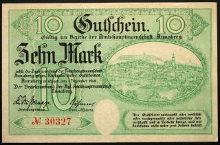 Annaberg 1918 10 Mark Grossnotgeld German Notgeld Banknote