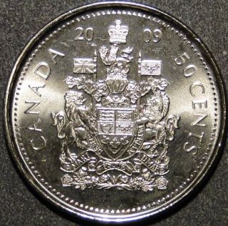 Bu Unc Canada 2009 50 Cent 50c Half Dollar Coin From Roll