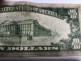 SERIES 1934 $10 DOLLAR BILL SILVER CERTIFICATE BLUE SEAL NOTE 4