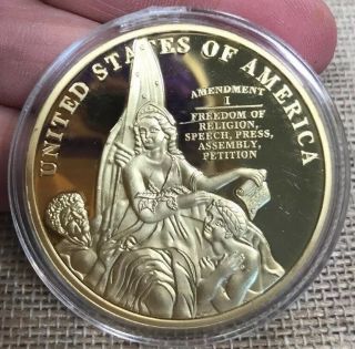 2013 American US Constitution Bill of Rights Commemorative Coin Amendment 1 4