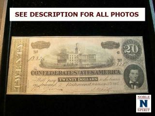 Noblespirit Desirable Confederate 1864 $20 Choice Au