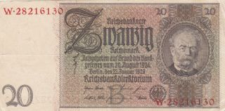 20 Reichsmark Very Fine Crispy Banknote From Germany 1929 Pick - 181
