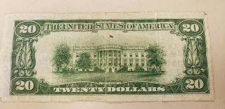 1934 - A $20 Federal Reserve Note Twenty Dollar Bill Average 2