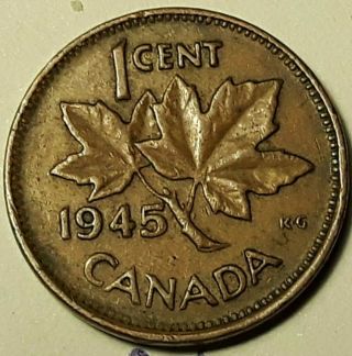1945 Canada 1 Cent George Vi Penny
