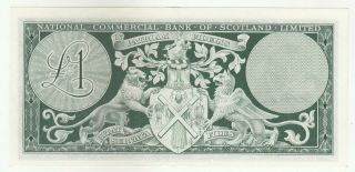 Scotland 1 Pound National Commercial Bank of Scotland 1963 Issue P269 in UNC 2