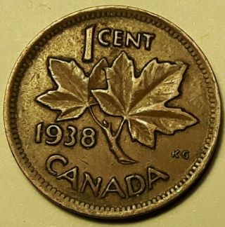 1938 Canada 1 Cent George Vi Penny