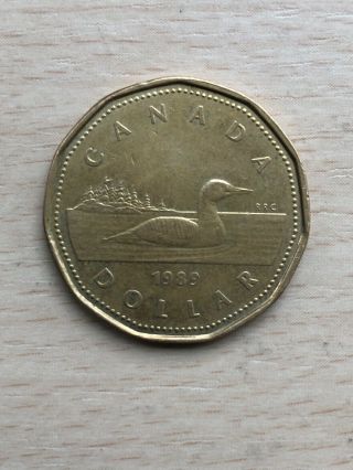 Canada 1989 Loonie Canadian One Dollar $1 Coin 2