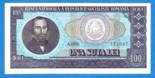 Romania 100 Lei 1966 Series 772687 Rare