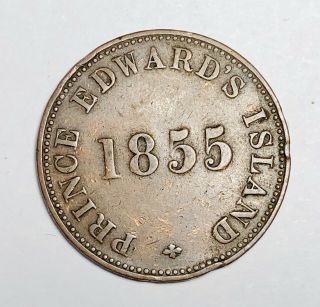 1855 Canada 1/2 Penny Prince Edward 