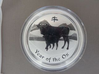 2009 Australia Year Of The Ox 1 Oz.  999 Silver Lunar Series Ii Coin