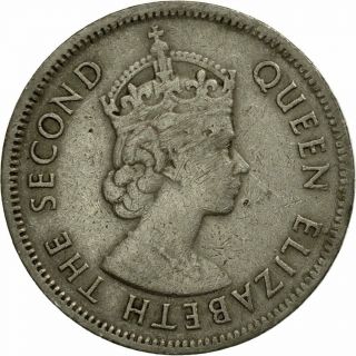 [ 530599] Coin,  Mauritius,  Elizabeth Ii,  1/2 Rupee,  1971,  Vf (30 - 35)