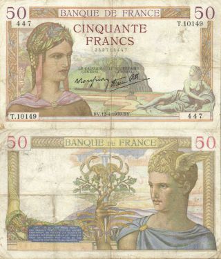 France - 50 Francs 1939 P.  85b