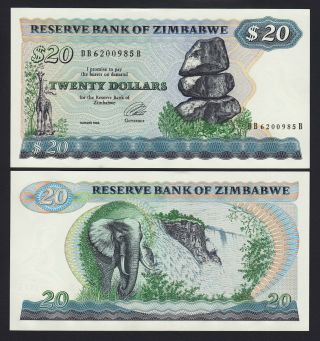 Zimbabwe 20 Dollars 1994 Pick - 4d Unc