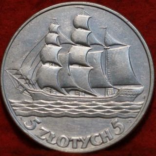 1936 Poland 5 Zlotych Silver Foreign Coin