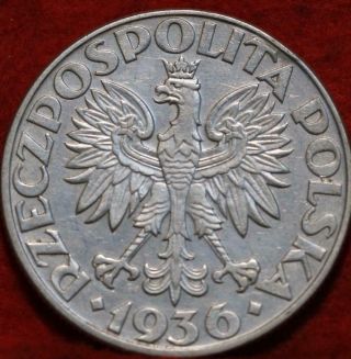 1936 Poland 5 Zlotych Silver Foreign Coin 2
