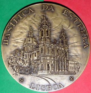 Portugal / Basilica Of The Star / Big 1979 Bronze Medal By JosÉ De Moura