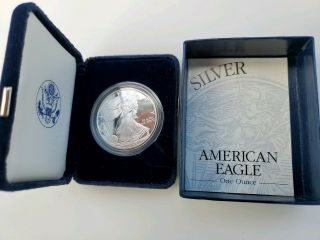 2001 W $1 American Eagle Proof Silver Dollar And