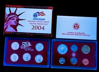 2004 Silver Us Proof Set With 5 State Quarters Buy It Now