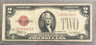 Series 1928 D $2 Two Dollar Legal Tender Note Fr - 1505 V7