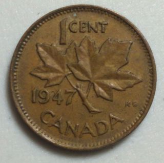 1947 Canada 1 Cent George Vi Penny P1046