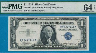 $1.  00 1935 Fr.  1607 Silver Certificates Pmg Choice 64epq