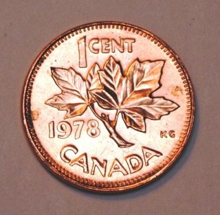 1978 1 Cent Canada Copper Uncirculated Canadian Penny