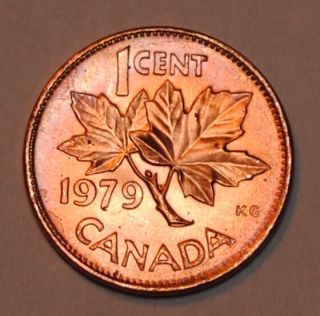 1979 1 Cent Canada Copper Uncirculated Canadian Penny